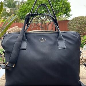Kate Spade Classic Nylon 15” Daveney Full Zip Laptop Bag Crossbody Pre Owned